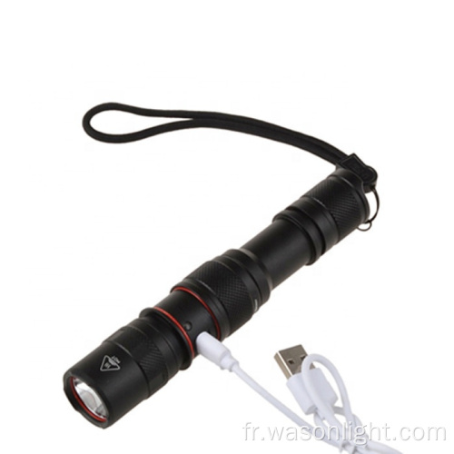 Nouvelle Arrivée Tactique Ultra Bright Portable Edoring Gear 18650 Batterie USB Torche à LED rechargeable pour le camping Randonnée d&#39;urgence